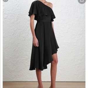 Zimmermann Sueded One Shoulder Dress